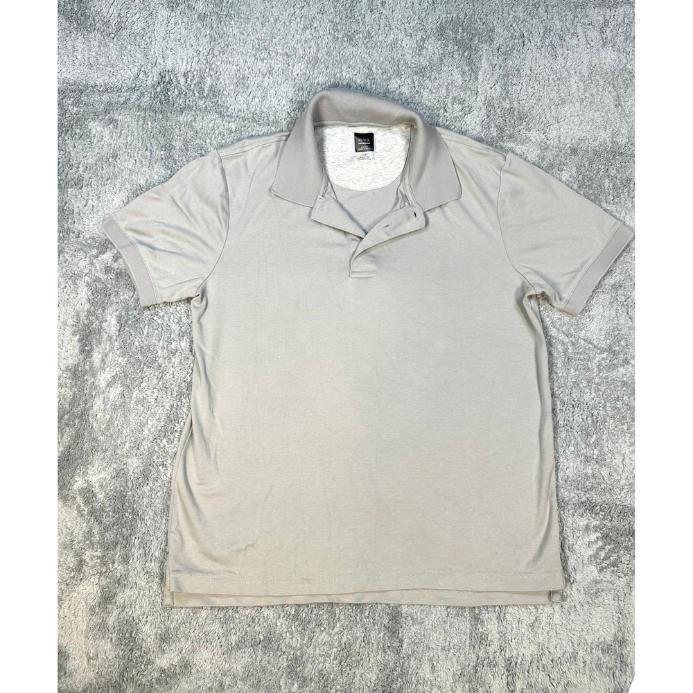 Black Saks Fifth Avenue Slim Fit‎ Mens L polo pullover gray soft cotton shirt
